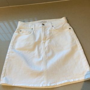 7 for all mankind white denim skirt